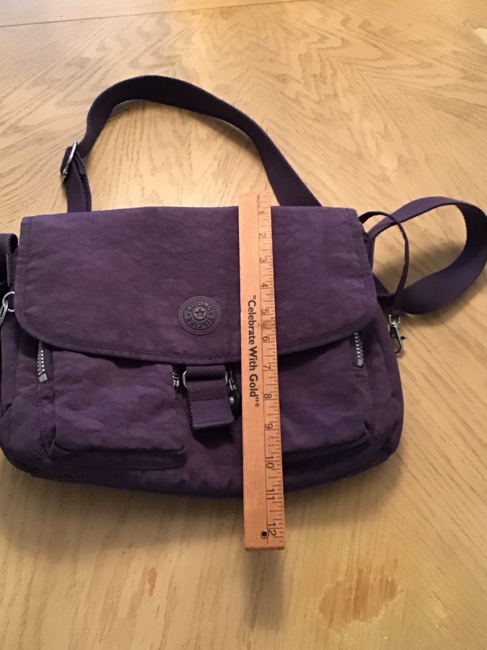 Kipling Plum Purple Crossbody Bag with Monkey Charm - Picture 6 of 6